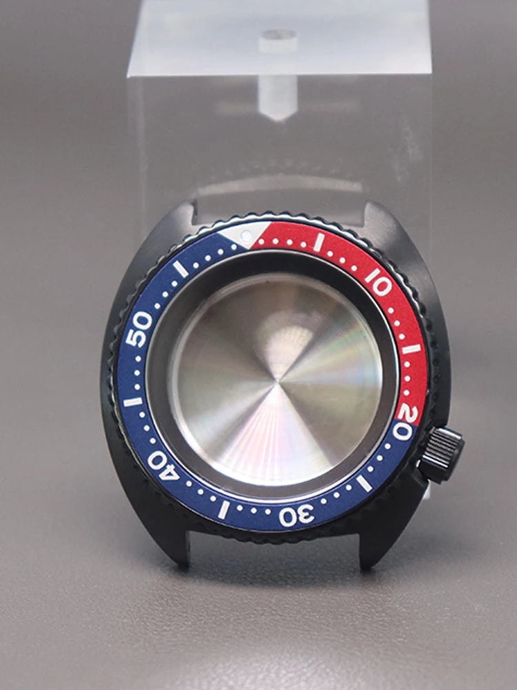 45mm Diving SKX Watch Case Sapphire Crystal Glass For Turtle Abalone Seiko NH34 NH35 NH36 NH38 4R36 Movement With Chapter Ring