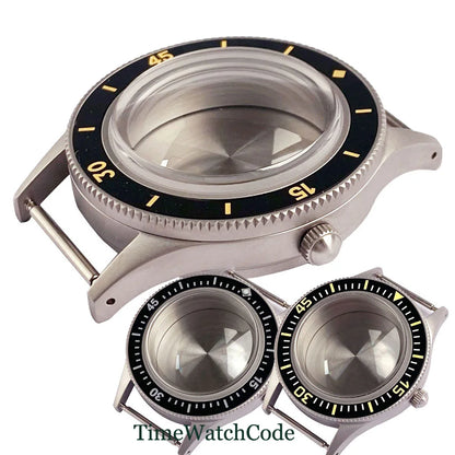 50 FATHOMS Fit NH34 NH35 NH36 NH38 NH70 NH72 ETA2824 PT5000 SW200 Watch Case Double Bow Sapphire Crystal 20BAR Sandblasted 40mm