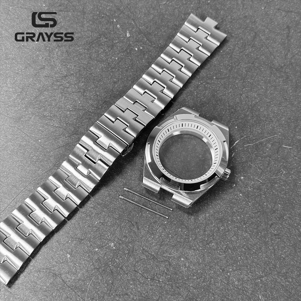 Fit Overseas Serieswatch case 41mm NH34 NH35 NH36 NH70 NH72 Movement elegant Men's Watch Part Mod for 28.5mm dial