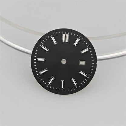 24.5MM Watch Dial Green Luminous Logbook Faces Women's Mechanical Watch Accessories for NH05 /NH06 Movement for 31mm Case