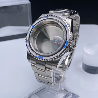 Sub Watch Case NH35 sliver 40mm GMT/SUB 120 clicks Stainless Steel Sapphire Glass fit nh34 nh35 nh36 movement 28.5mm Date Dial