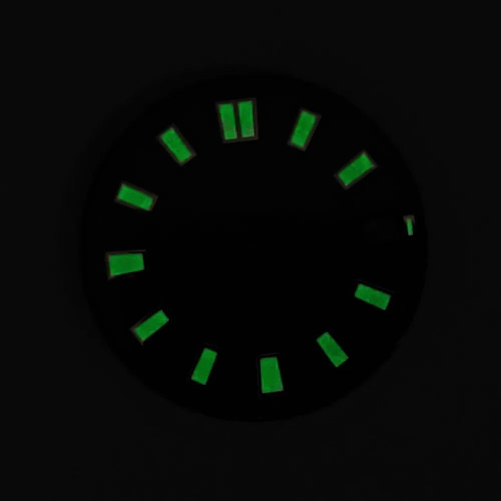 28.5mm Green Watch Dial  Sterile Surface Sun Pattern Watch Faces with Single Calendar Date Repair Accessories for NH35 Movement