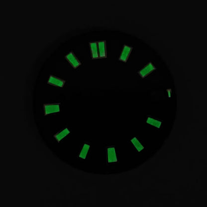 28.5mm Green Watch Dial  Sterile Surface Sun Pattern Watch Faces with Single Calendar Date Repair Accessories for NH35 Movement