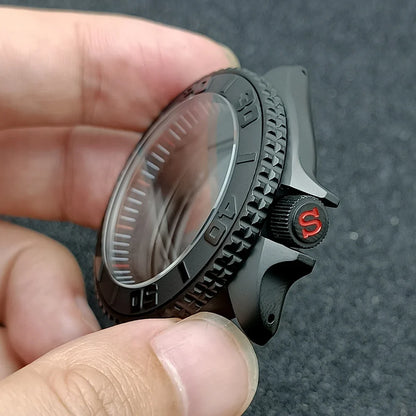 NH35 Case 42mm High-quality Yacht Master Steel Black Case NH35 NH36 Movement Case Watch Accessories Sapphire Glass 22mm Band