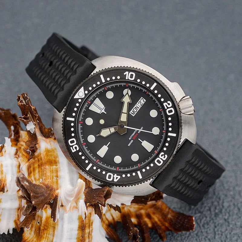 Golden Sterile Turtle SKX6105  Abalone NH36A Sapphire 20Bar Ceramic Bezel 44mm