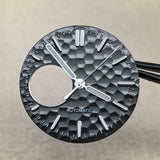 28.5mm Honeycomb Texture Watch Dial Hands Set Green Luminous Faces for NH34 NH38 Movement