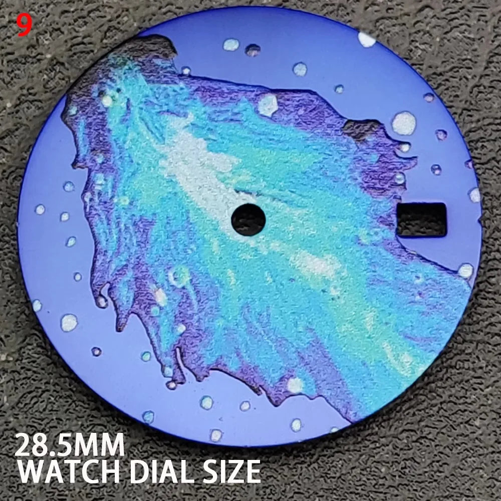 New 28.5MM Colored Leaf Watch Dial NH35/36 Dial Modified Watch Parts for NH35/36/4R Movements Colorful Watch Dial & Faces