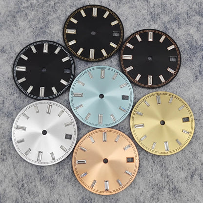 28.5mm Watch Dial Stone Diamond Nail Sunburst Watch Faces No Luminous Accessory Suitable for NH35 / NH36 Movement
