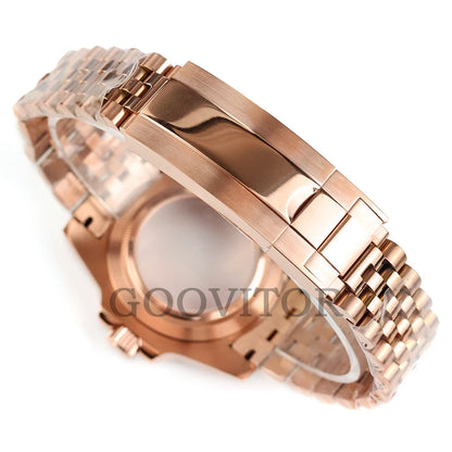 NH35 Watch Case 40mm For GMT YACHT-MASTER Seiko NH34/NH35/NH36/NH38 Movement Rose Gold Jubilee Bracelet Submariner NH35 Case