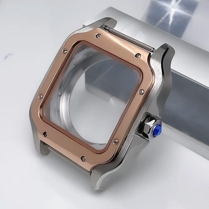 NH35 Case 38mm Sapphire Glass Stainless Steel Square Watch Case Accessories Modification Parts Suitable NH35 NH36 NH38 Movements