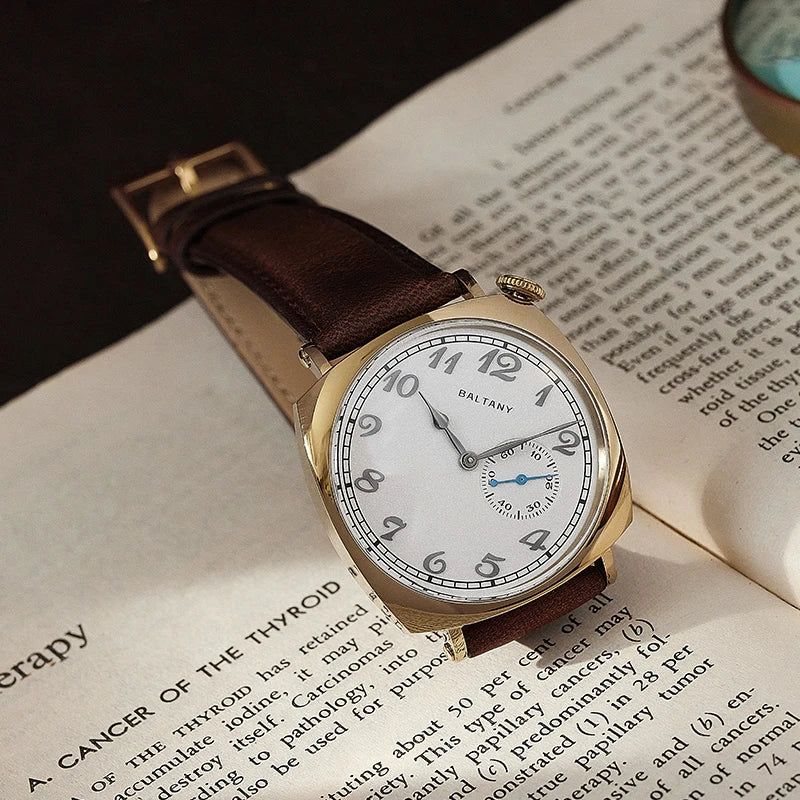 Baltany  Dress Watches Man S4046 1921 Sub-second Homage ST1701 Stainless Steels Classic Square Case Vintage Mechanical Watch
