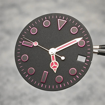 28.5mm NH34 Watch Dial + 4 Pointer Set GMT Mechanical Accessories SUB Watch Dial Modification Parts for NH34 and NH35 Movements
