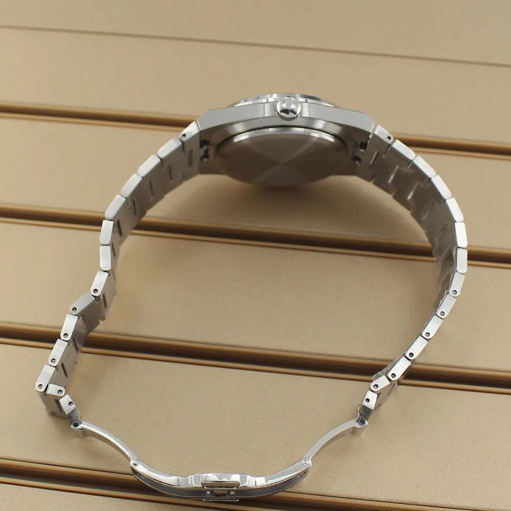 40mm Silver Watch Case Sapphire Crystal Glass For Mod PRX Super Player NH35 NH36 NH38 NH34 NH70 NH72 Movement Solid Bottom Cover