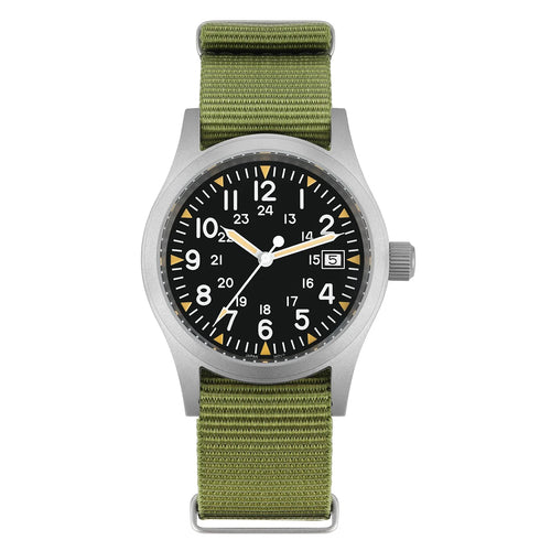Militado ML05 Military Watch 38 mm  Ronda 515 Quartz  Domed Sapphire 10bar Super Luminous field Watches