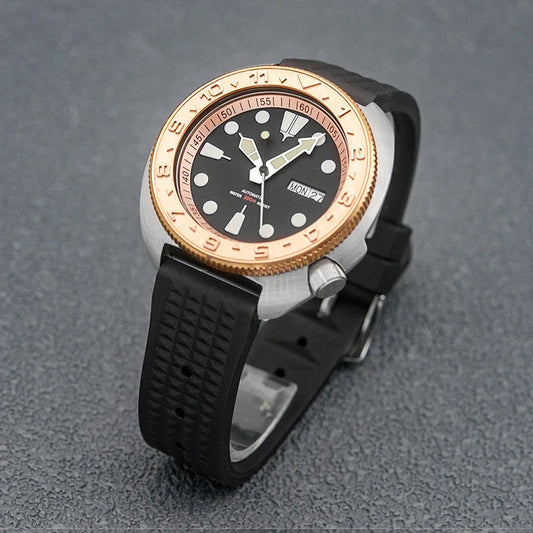 Sterile Albalone Turtle Watch  Golden ceramic bezel SKX6105 6309 NH36A sapphire 20Bar