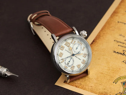 Customizable Baltany 41mm Polit Watch Man S6047 5ATM AR Sapphire Homage A-7 1935 Avigation Miyota 9122 Automatic Swiss Lume