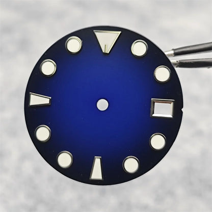 28.5MM New NH35 Dial Green Luminous Watch Face Matte Texture Dial for NH35/ NH36 Mechanical Movement Watch Accessories Repair Parts