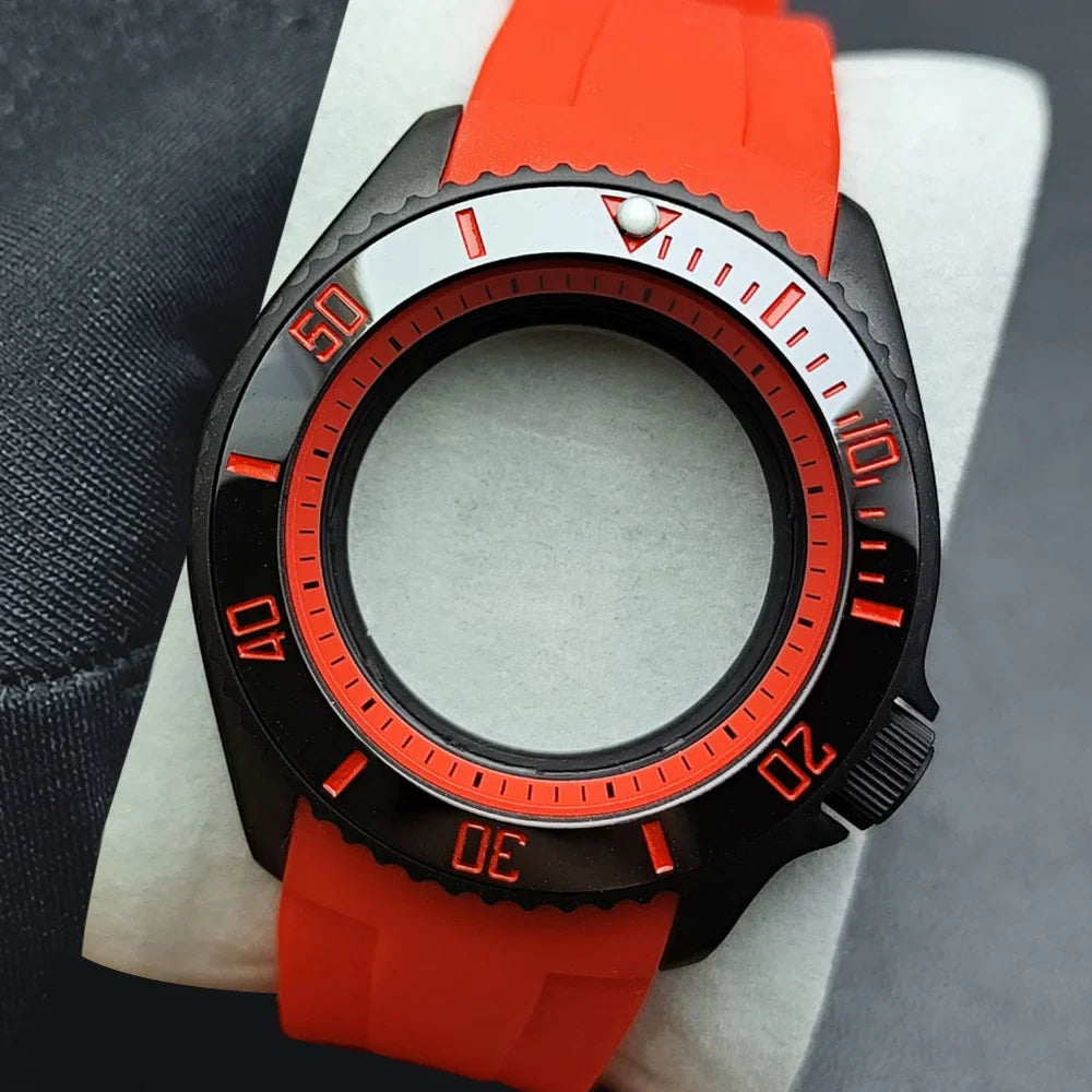 NH35 Case 42mm High-quality Yacht Master Steel Black Case NH35 NH36 Movement Case Watch Accessories Sapphire Glass 22mm Band