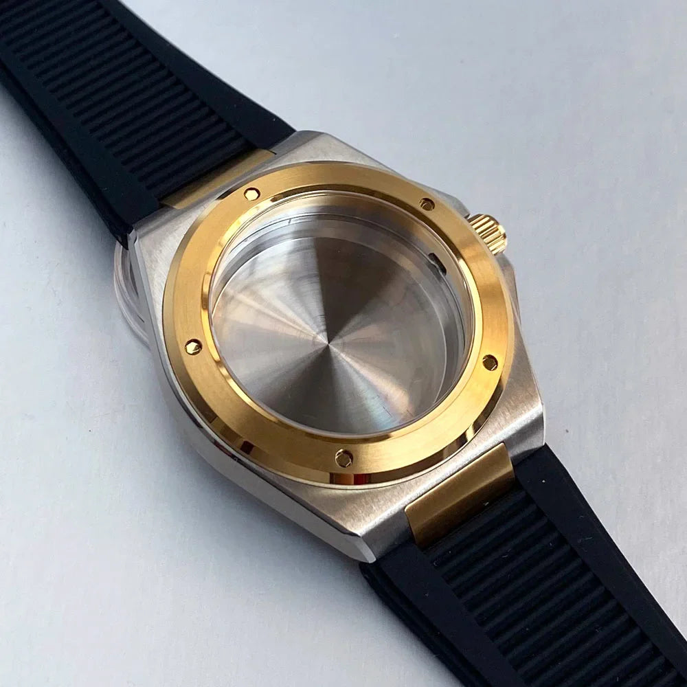 Engineer Watch Case 20ATM Waterproof 40mm Two Tone Gold Sapphire Glass Fit NH35 NH36 NH34 Movement pt5000 eta2824