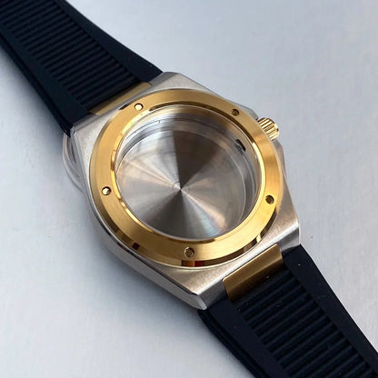 Engineer Watch Case 20ATM Waterproof 40mm Two Tone Gold Sapphire Glass Fit NH35 NH36 NH34 Movement pt5000 eta2824