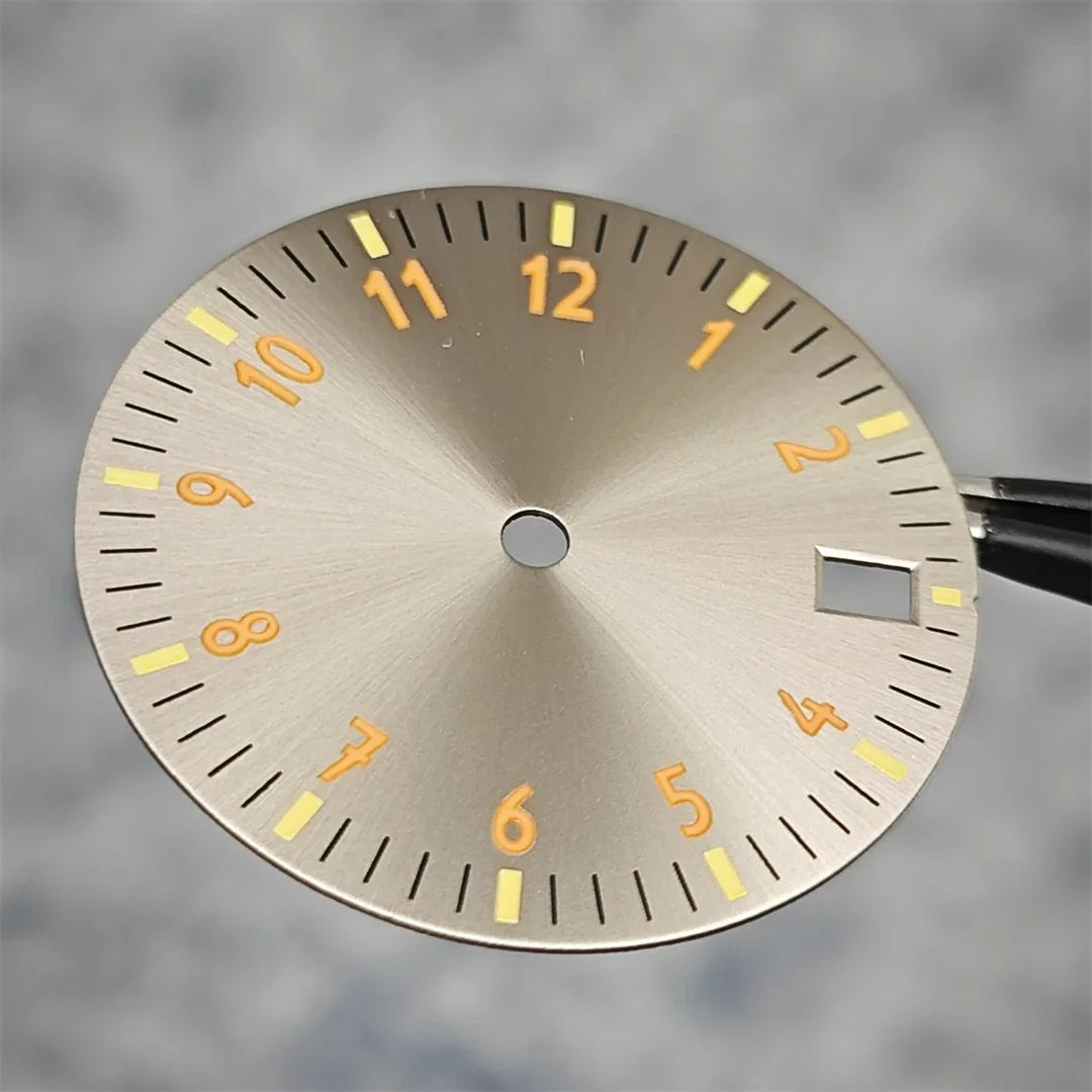 28.5MM Watch Dial NH35 Digital Dial Green Luminous Watch Faces Watch Modification Accessories for NH35/ NH36/ 4R/ 7S Movement