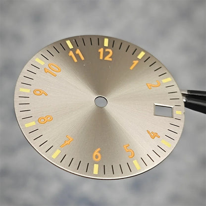 28.5MM Watch Dial NH35 Digital Dial Green Luminous Watch Faces Watch Modification Accessories for NH35/ NH36/ 4R/ 7S Movement