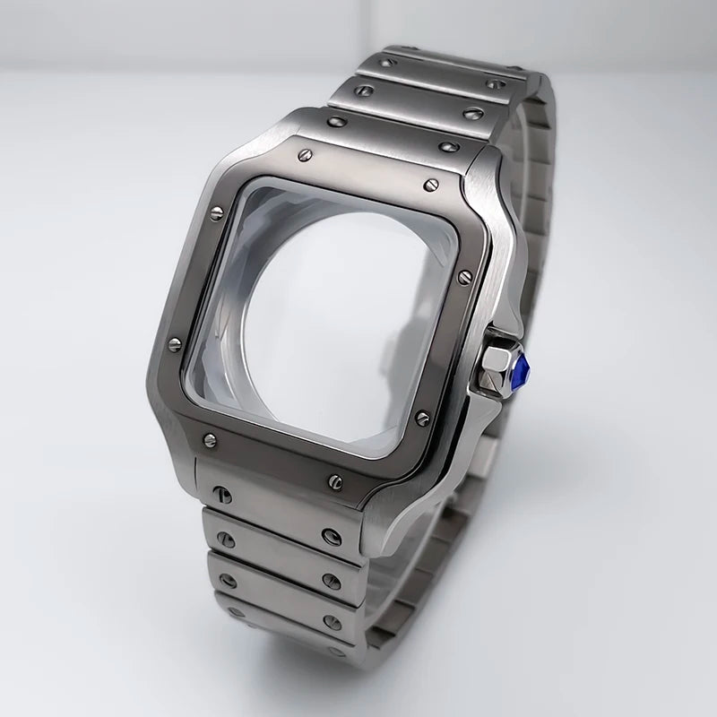 NH35 Case 38mm Sapphire Glass Stainless Steel Square Watch Case Accessories Modification Parts Suitable NH35 NH36 NH38 Movements