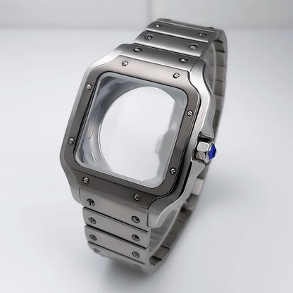 NH35 Case 38mm Sapphire Glass Stainless Steel Square Watch Case Accessories Modification Parts Suitable NH35 NH36 NH38 Movements