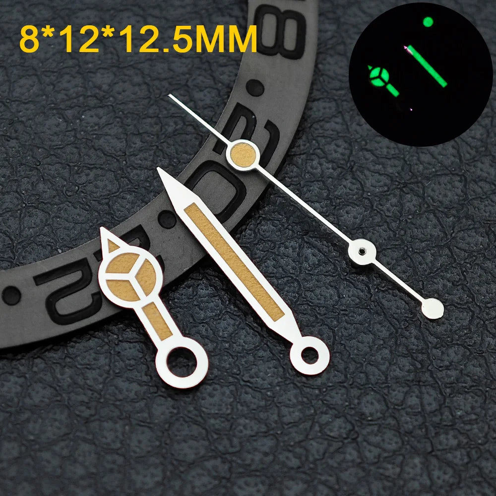 Watch hands NH36  Black/Rose Gold Watch Accessories Watch pointer N H35 NH36 Hands Blue Green/Green Glow fits for N H35