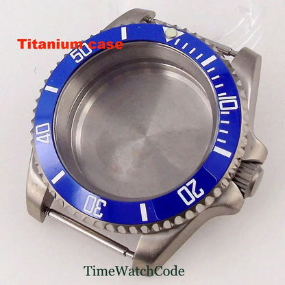 Titanium Watch Case 40mm Sub Diver  200m Waterproof Fit for NH35 NH36 ETA2824 PT5000 Antiallergry Sapphire Crystal Screw-in Crown