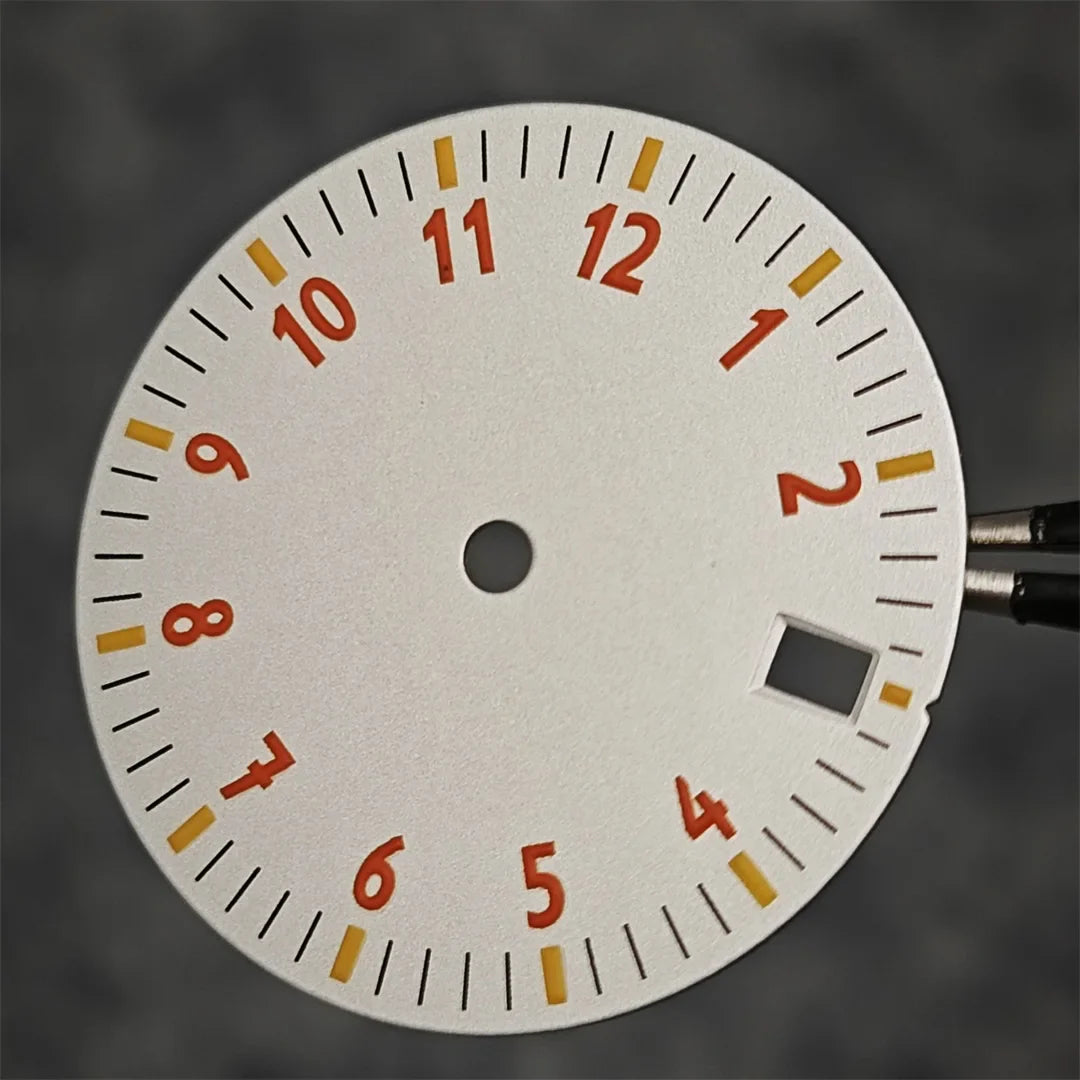 28.5MM Watch Dial NH35 Digital Dial Green Luminous Watch Faces Watch Modification Accessories for NH35/ NH36/ 4R/ 7S Movement