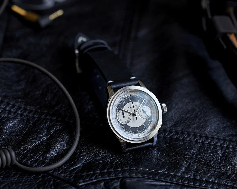 Baltany 39MM Tuxedo Chronograph Man S5050 Sapphire Crystal 50M Waterproof Stainless Steels Retro  Quartz Dress Watches For Man