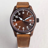 39mm Pilot Watch Wristfull P101 AR Sapphire Electroplated Copper Style Aged NH35A 10ATM