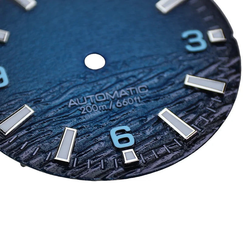 New Style Sea High Quality 28.5mm Diving Watch 3 Or 3.8 Crown Dial Face For Seik Nh35 Movement Skx007 Mods With C3 Bgw9 Luminous