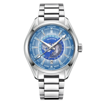41mm Corgeut 3021E Earth Dial NH35 Automatic relogio masculino Sapphire  5ATM glassback