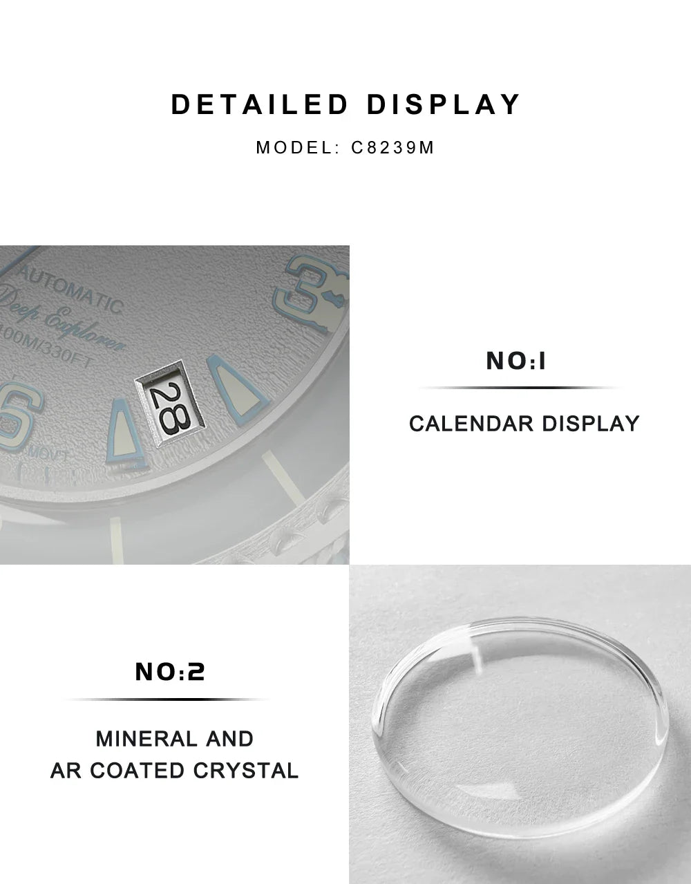 CADISEN BB58 Watch C8239 Miyota 8215 Automatic Luminous 10 Bar 42MM Dive Watch