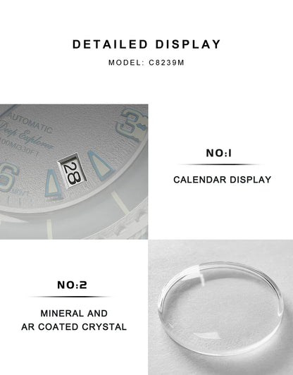 CADISEN BB58 Watch C8239 Miyota 8215 Automatic Luminous 10 Bar 42MM Dive Watch