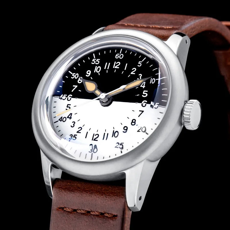 THORN SHY041 NH34 GMT Automatic Watch 36MM Pilot 15Bar Waterproof Half Luminous Dial Sapphire