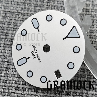 29mm Blue Red Black Orange GMT NH34 White Glossy Dial With Hands C3 Lume Fit NH34 Mechanical Watch Modified Accessories