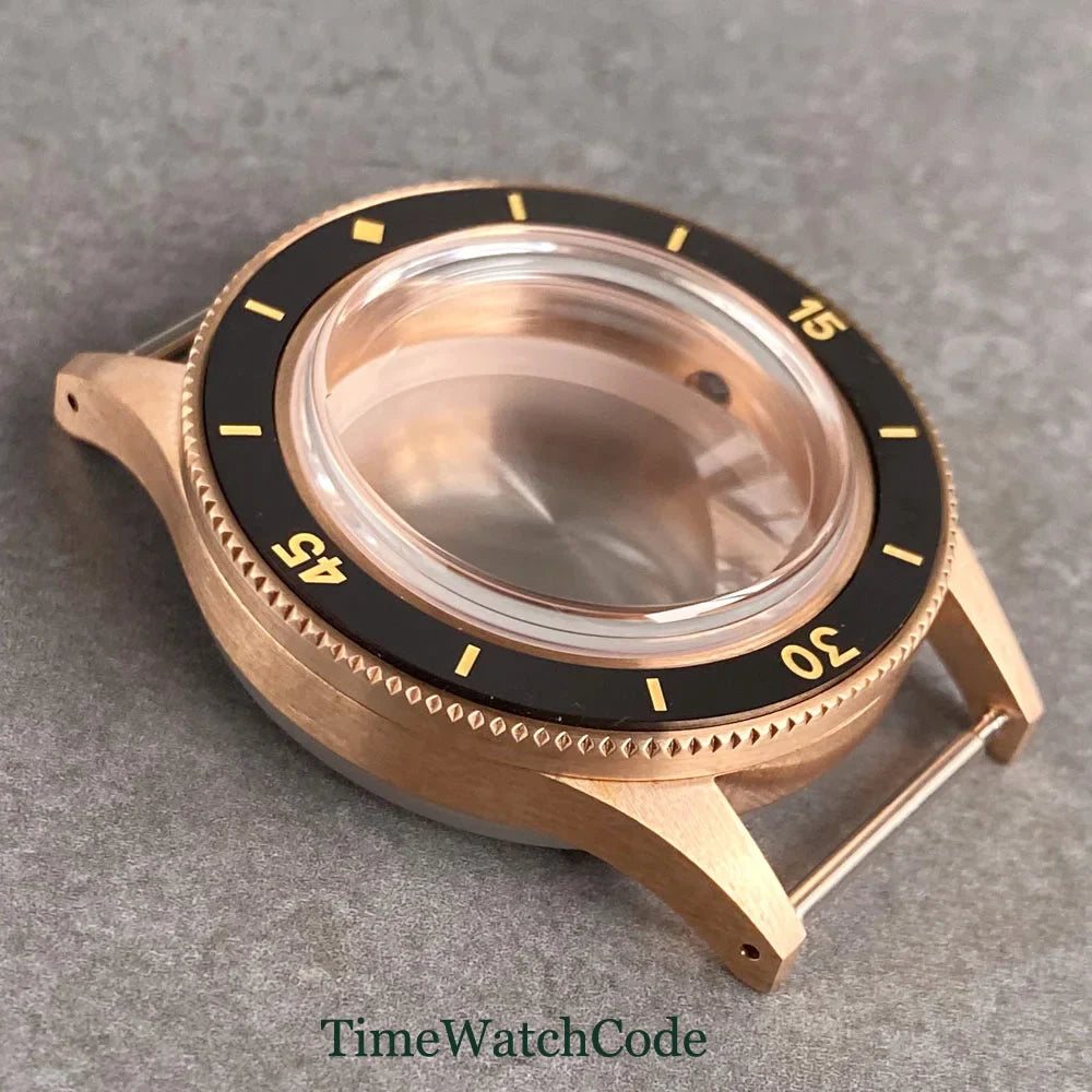 50 FATHOMS Real Bronze Watch Case Fit NH34 NH35 NH36 NH38 NH70 NH72 ETA2824 PT5000 SW200 Bow Sapphire Glass 20BAR Sandblast 40mm