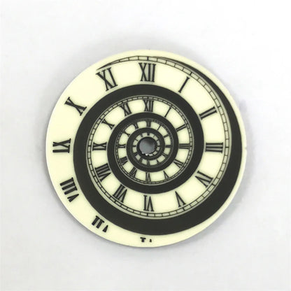 28.5MM for NH35 Dial Green Luminous Roman Scale Spiral Pattern Modified Watch Dials for NH36/4R/7S Movement Watches Accessories