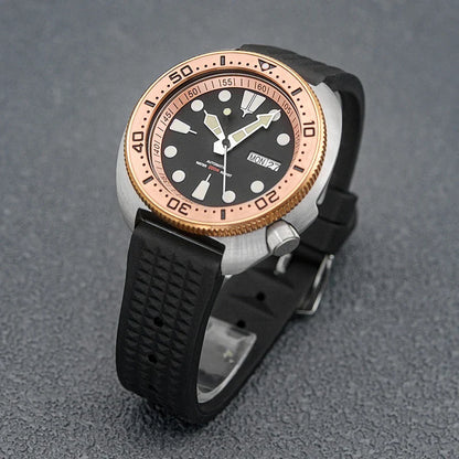 Sterile Albalone Turtle Watch  Golden ceramic bezel SKX6105 6309 NH36A sapphire 20Bar