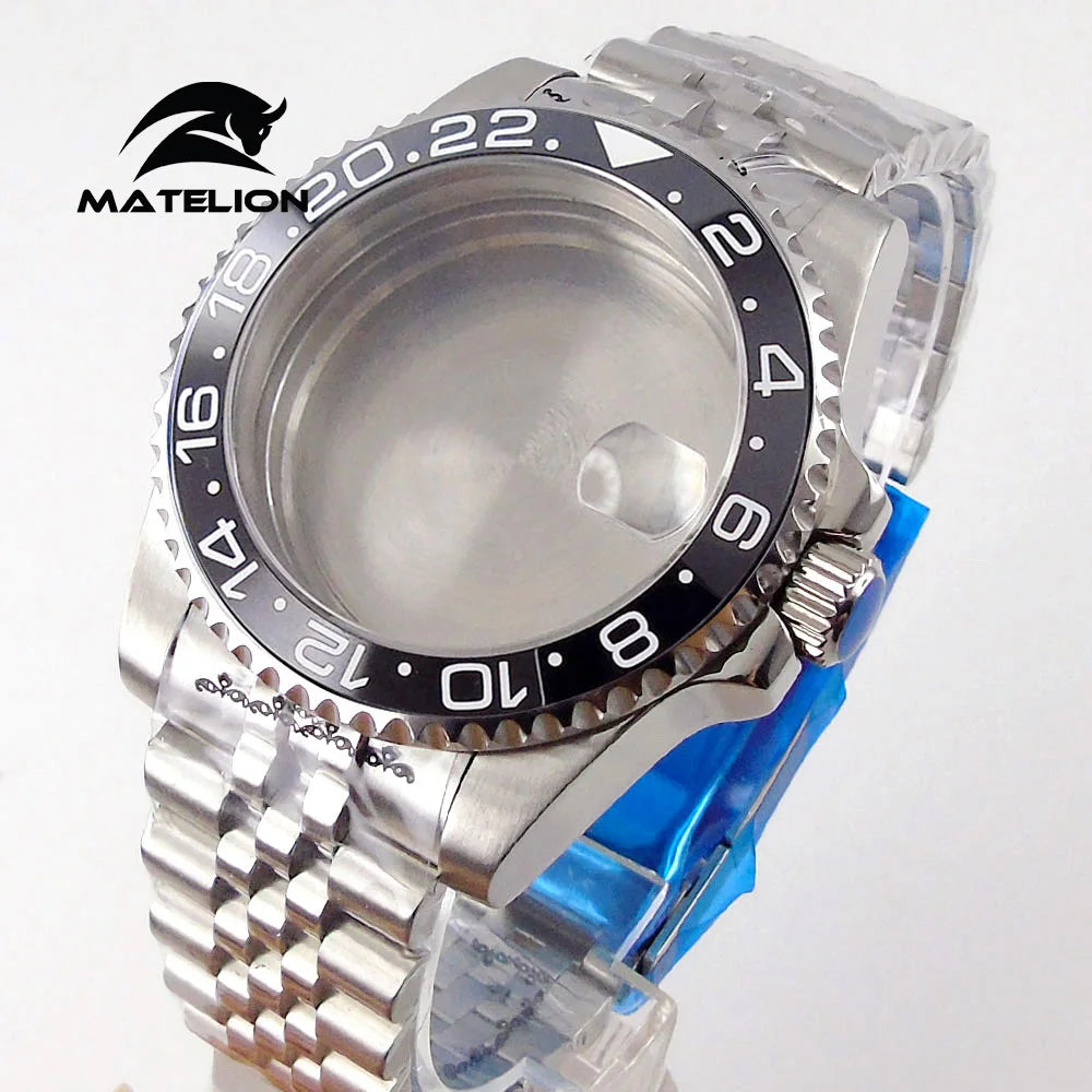 Matelion 200M Diving Case 40mm Fit NH35 NH36 NH34 GMT ETA 2824 PT5000 Watch Case Jubilee Bracelet Sapphire Glass Slide Buckle