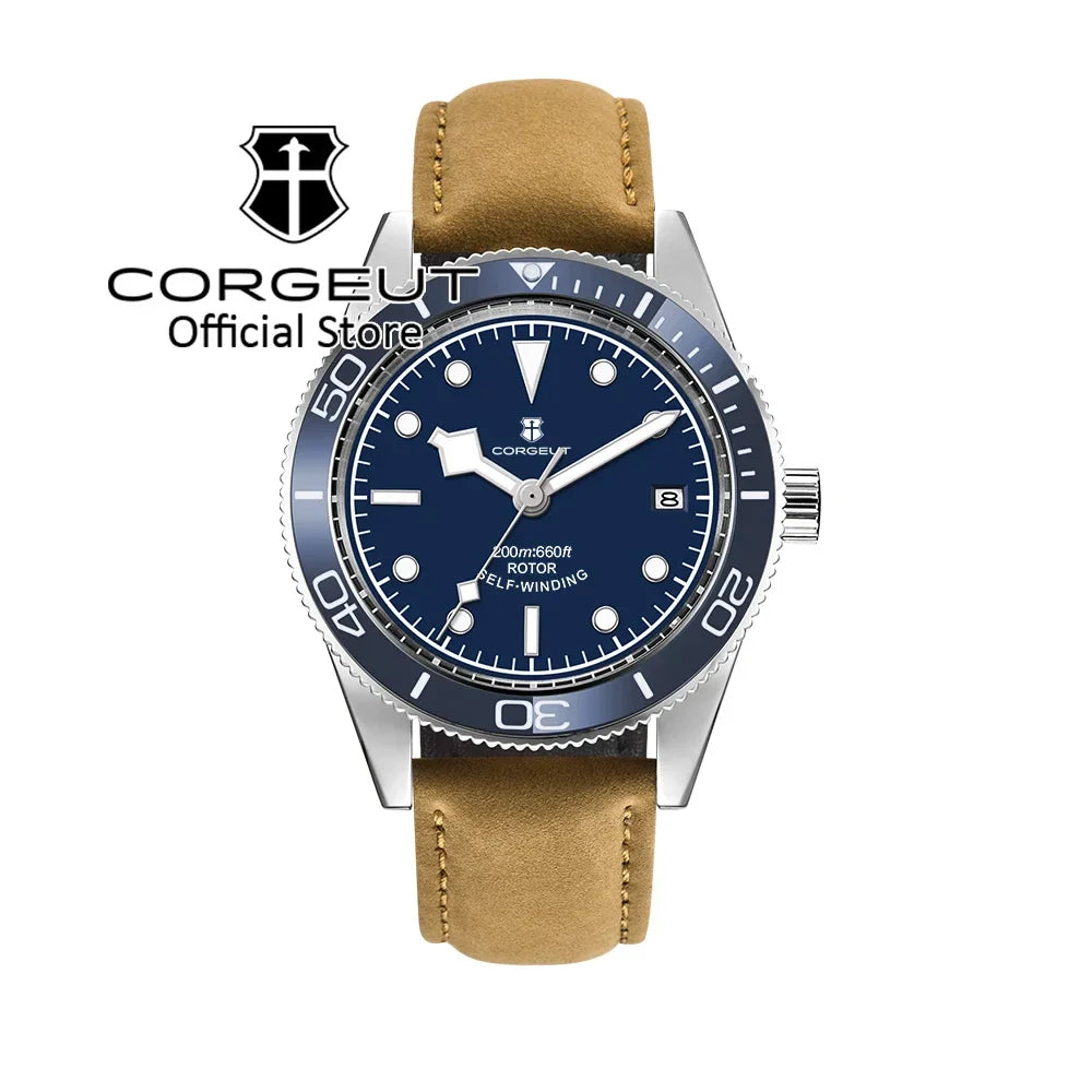 CORGEUT 41mm Submariner Diver Sapphire Ceramic Bezel 10Bar NH35 Automatic Glass Back