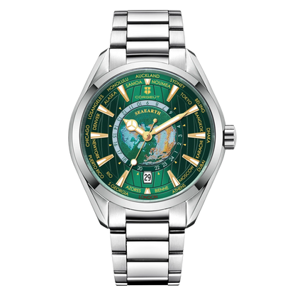 41mm Corgeut 3021E Earth Dial NH35 Automatic relogio masculino Sapphire  5ATM glassback