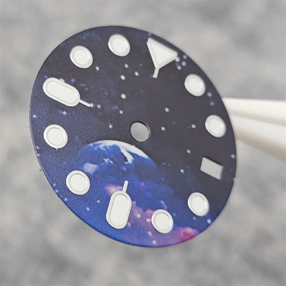 NH35 Watch dial starry sky lunar star Watch faces with Green Luminous Conversion Watch Accessories for NH35 / NH34 Movement