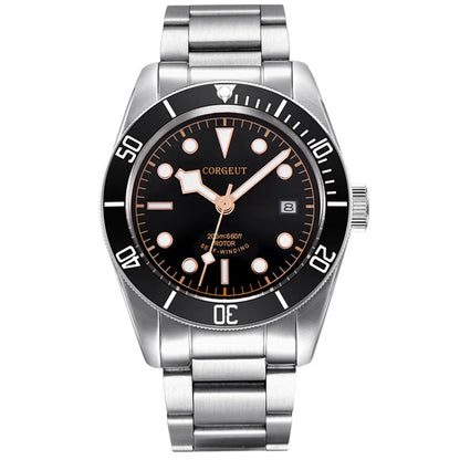 CORGEUT Miyota8215 CG2010 41MM Biwan Snowflake Sapphire Diving watch Date 20bar Sub