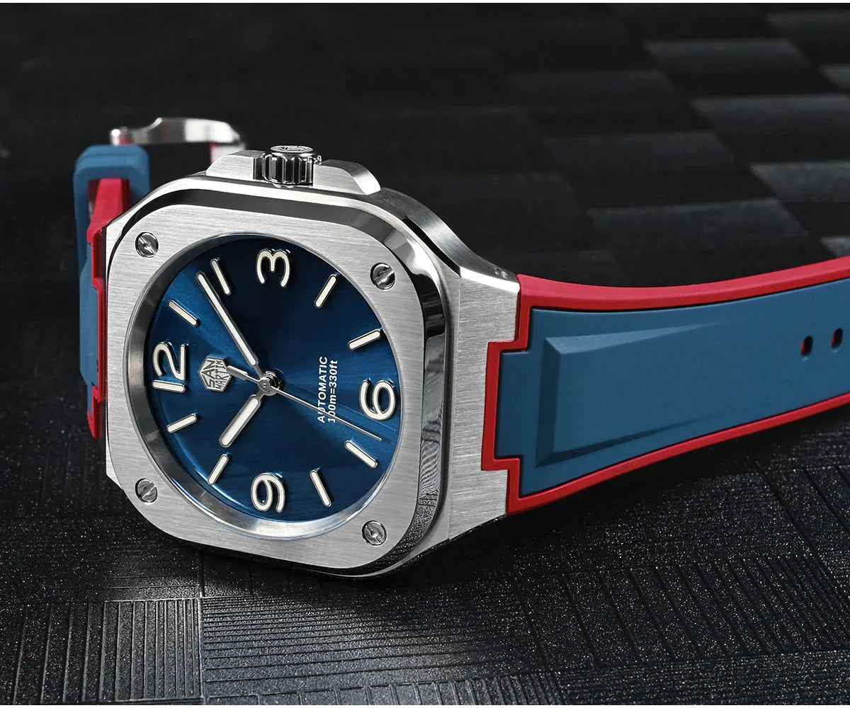 San Martin Square Watch SN0074G 40mm PT5000 Sw200  Automatic 10 Bar BGW-9 Lume