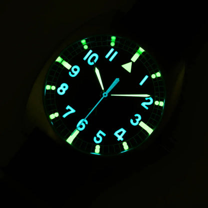 Baltany W10 Military Watch 36mm Calendar Super Luminous Leather Sapphire Stainless Steel NH35 Automatic Mechanical Wristwatches