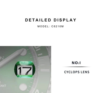 CADISEN C8216 Submariner Diver NH35A Movement AR Sapphire BGW9 Lume 40MM 20Bar